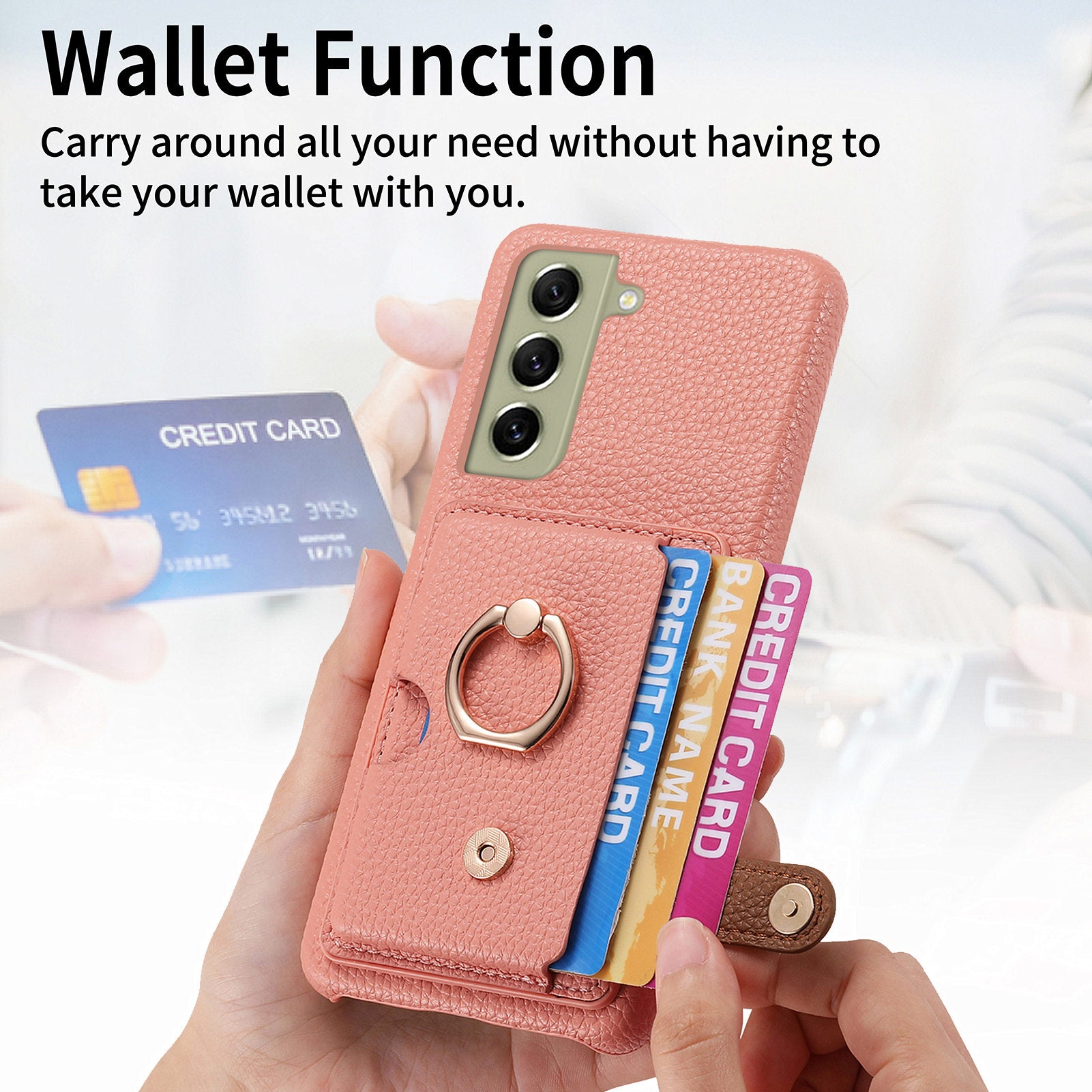 Y2 For Samsung Galaxy S21 FE 5G Cell Phone Case Rotation Ring Kickstand Leather+PC+TPU Cover Y2 For Samsung Galaxy S21 FE 5G Cell Phone Case Rotation Ring Kickstand Leather+PC+TPU Cover